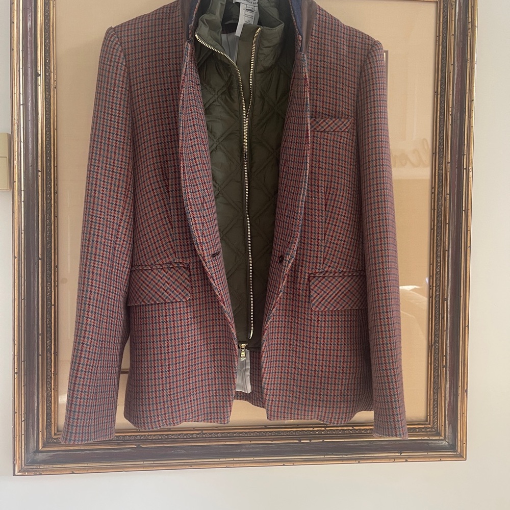 Veronica Beard Red and Blue  Plaid Blazer